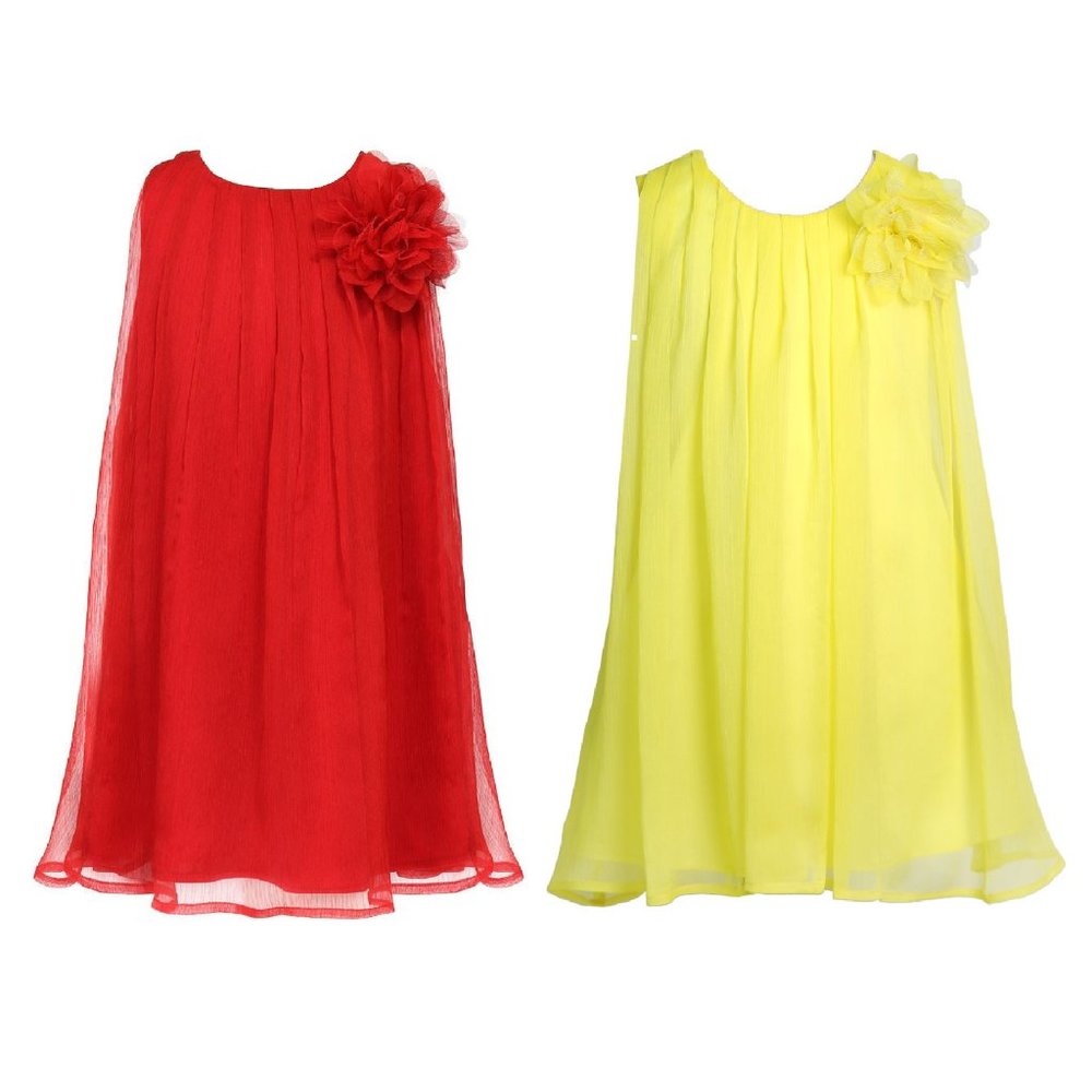 2 PCS Little Girls Baby Infant Chiffon Party Summer Relax Flower Girl Dress Kid